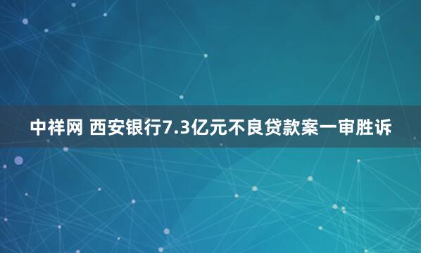 中祥网 西安银行7.3亿元不良贷款案一审胜诉