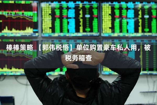 棒棒策略 【郭伟税悟】单位购置豪车私人用，被税务稽查